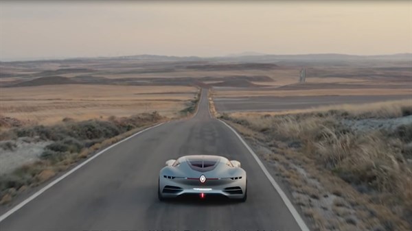 Renault TREZOR concept car on the road