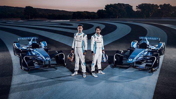 Renault Formula E drivers with their car