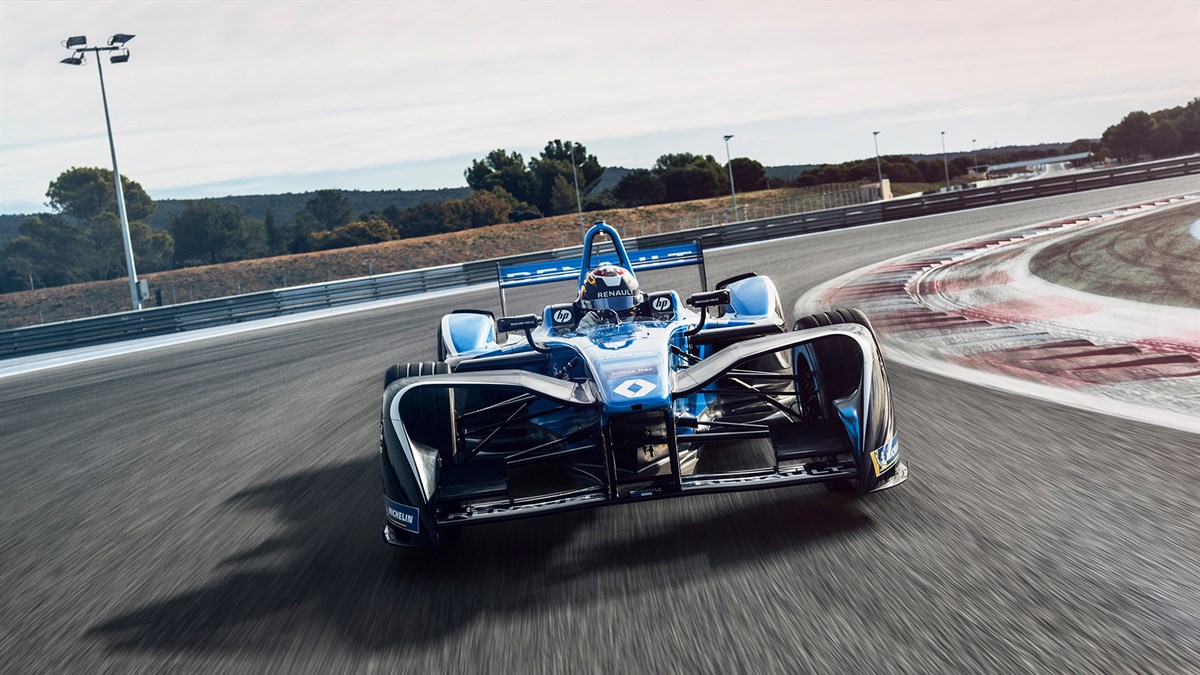 Renault Formula E on the racetrack