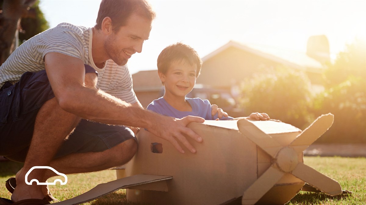 Father and his son are playing together